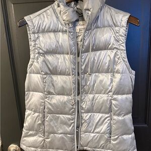 Calvin Klein Silver Quilted Puffer Vest - Women's Sleeveless Jacket